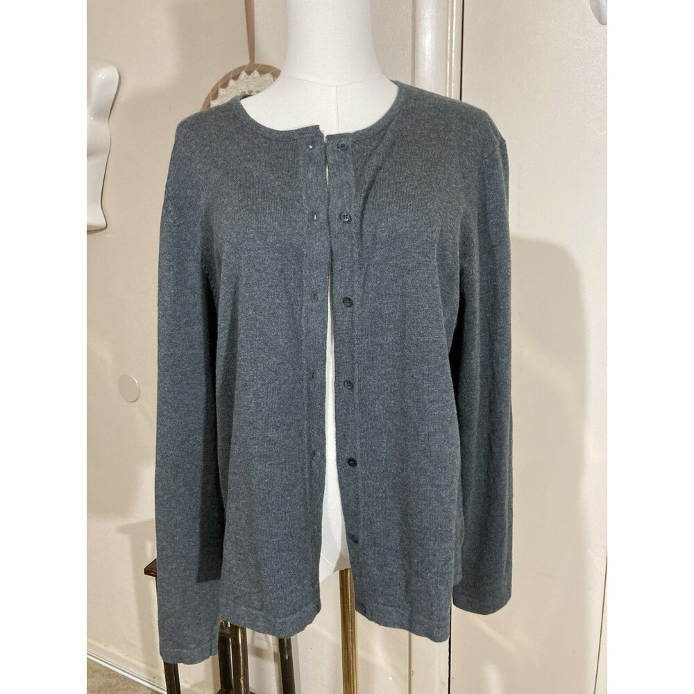 Port Authority Women Gray Cardigan Size SZ Large